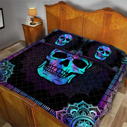 Hologram Skull Mandala Skull Quilt Set 0622