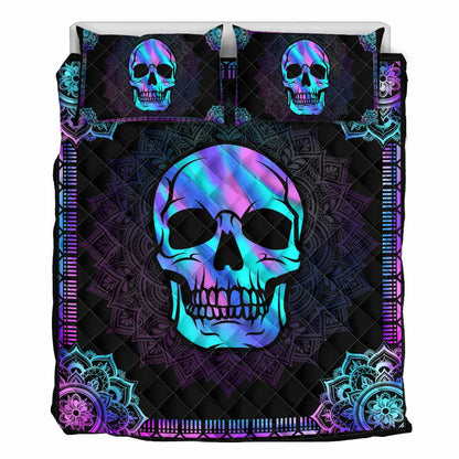 Hologram Skull Mandala Skull Quilt Set 0622