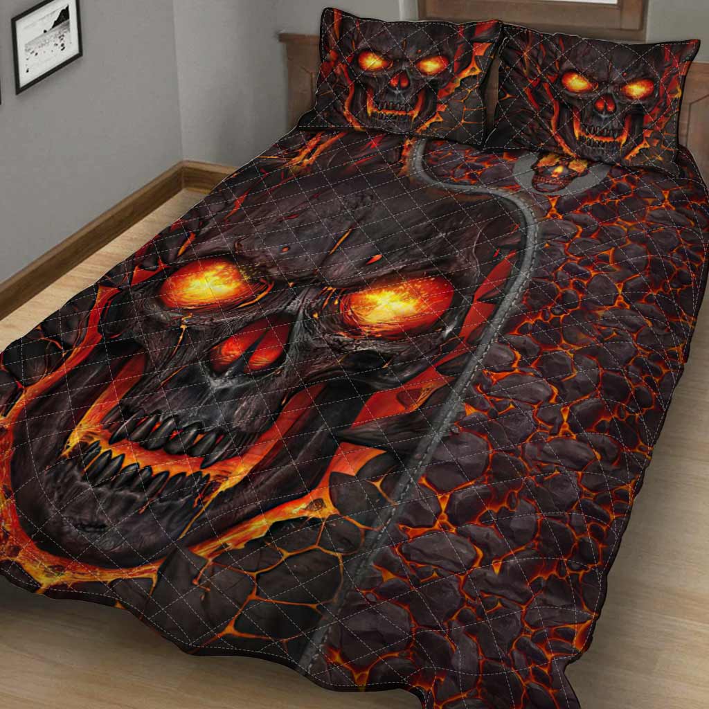 Skull Leather Pattern Print Skull Quilt Set 0622