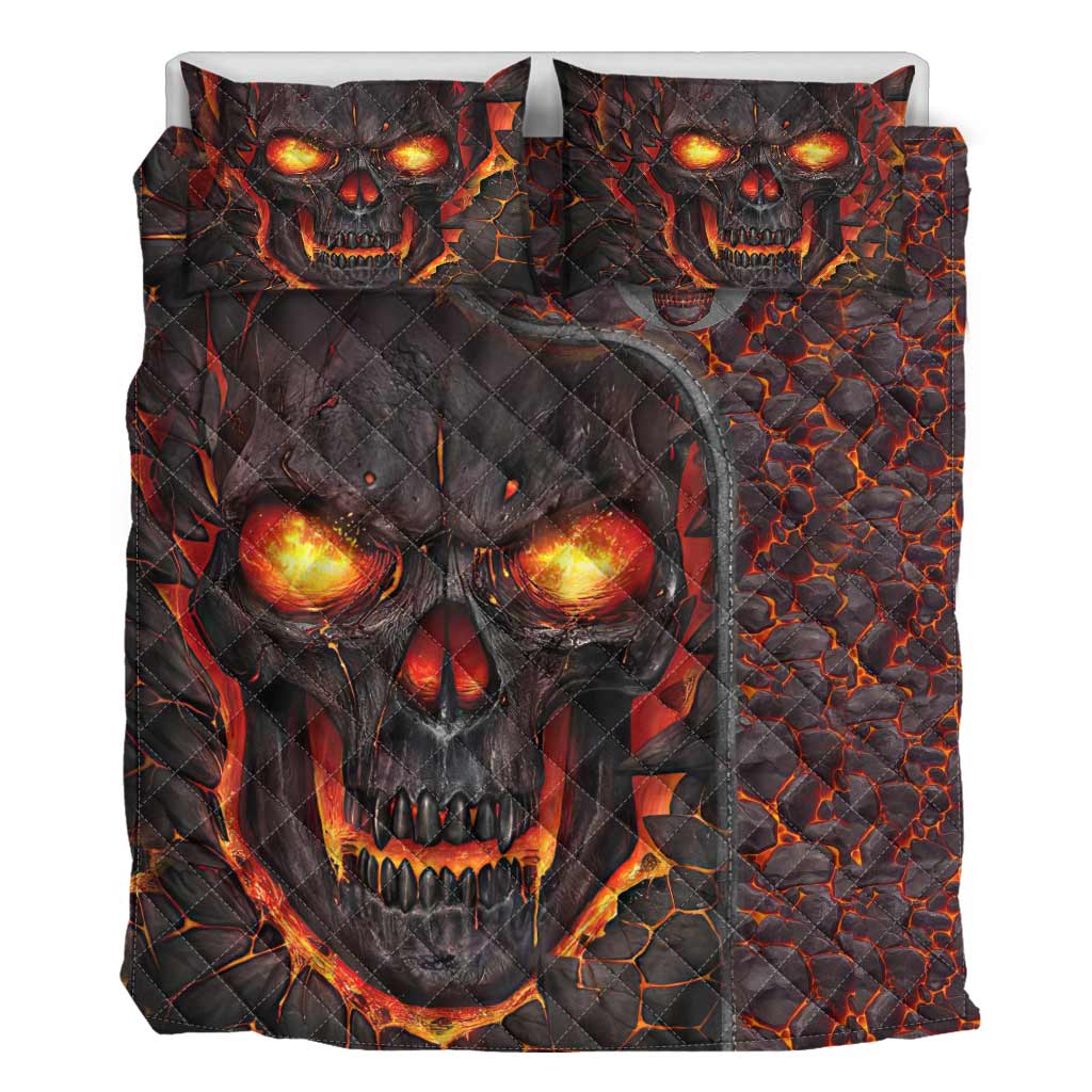 Skull Leather Pattern Print Skull Quilt Set 0622