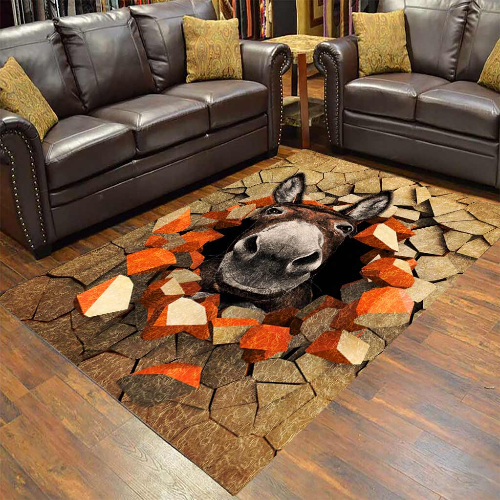 Peeking Donkey Donkey Rug 0622