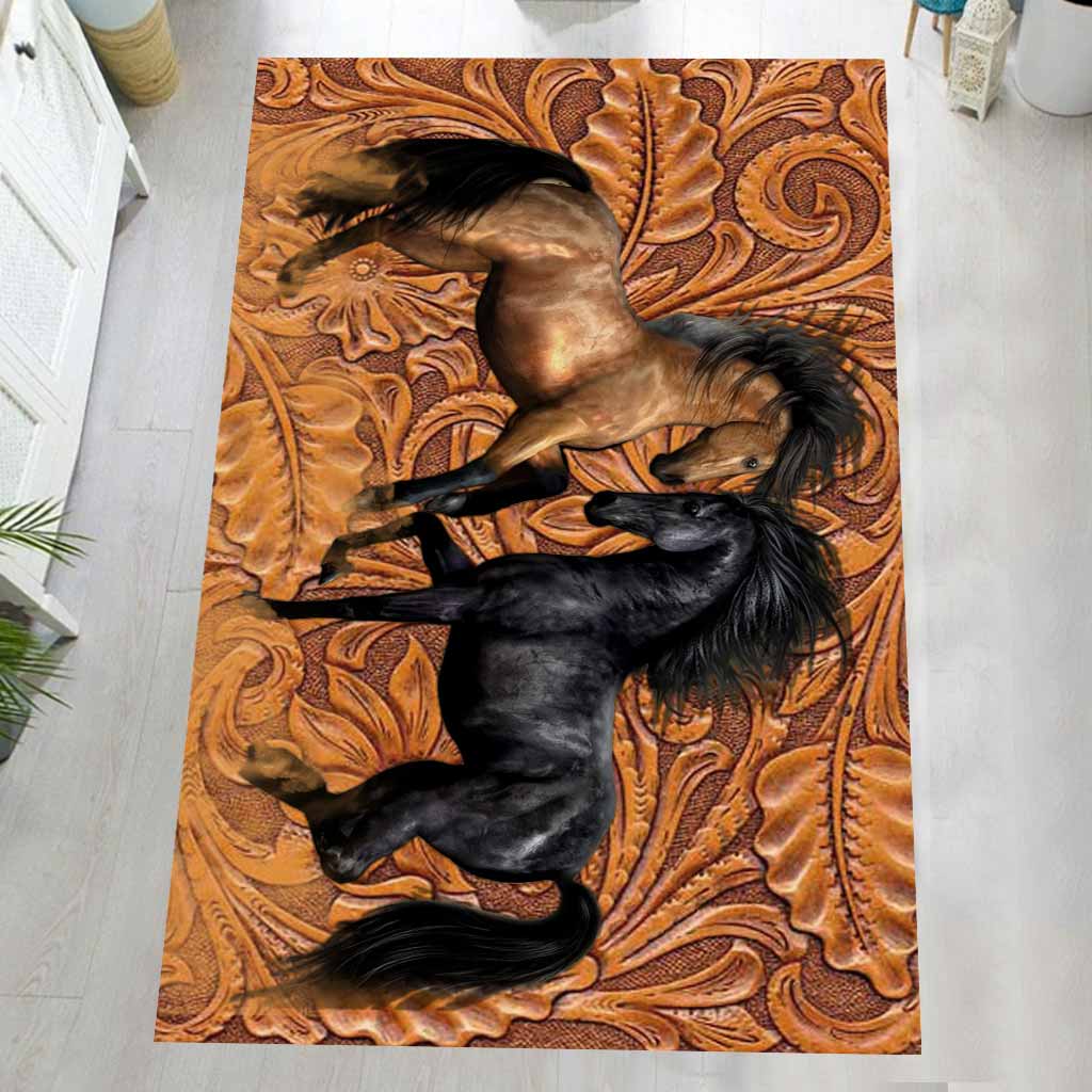 Love Horse Leather Pattern Print Horse Rug 0622