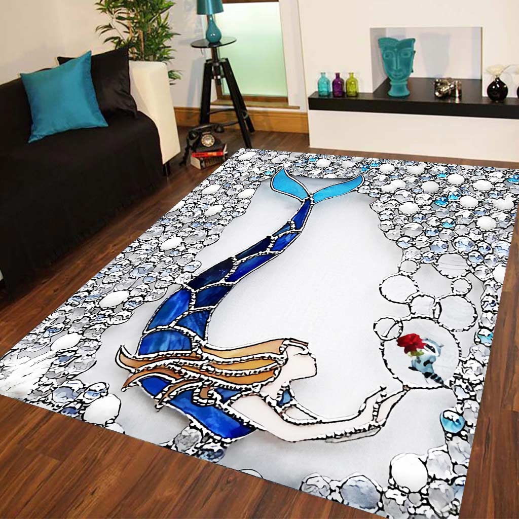 Swimming Mermaid Mermaid Rug 0622