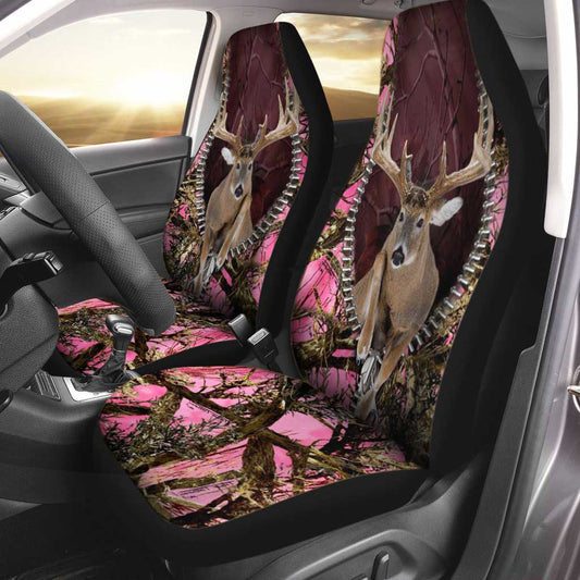 Pink Camo Deer Hunting Hunting Seat Covers 0622