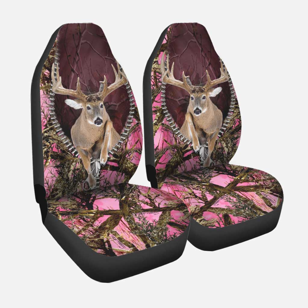 Pink Camo Deer Hunting Hunting Seat Covers 0622