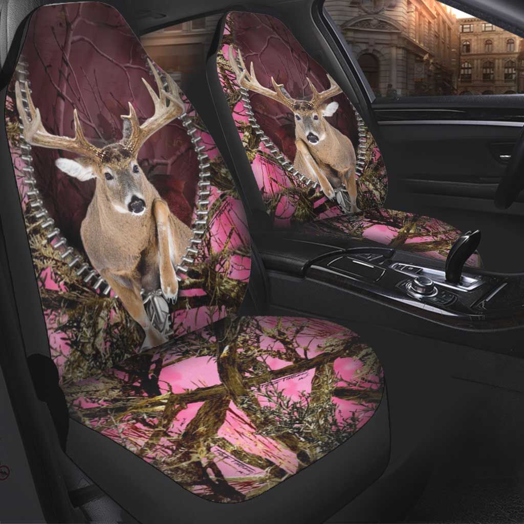 Pink Camo Deer Hunting Hunting Seat Covers 0622