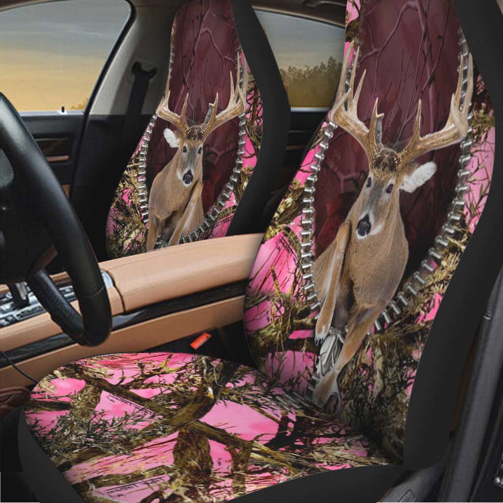 Pink Camo Deer Hunting Hunting Seat Covers 0622