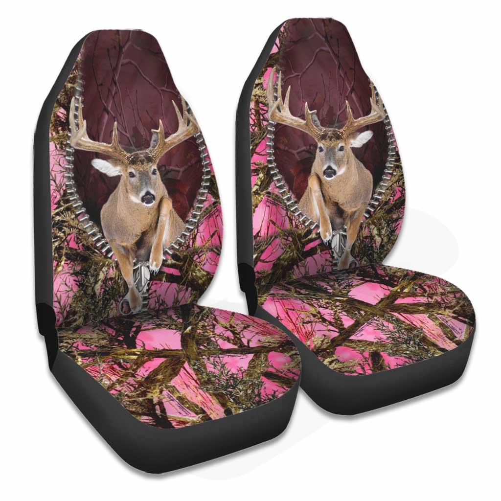 Pink Camo Deer Hunting Hunting Seat Covers 0622