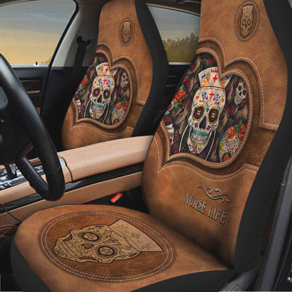 Nurse Life Leather Pattern Print Nurse Seat Covers 0622