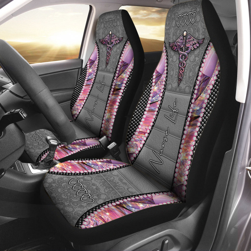 Nurse Life Rhinestone Pattern Print Nurse Seat Covers 0622