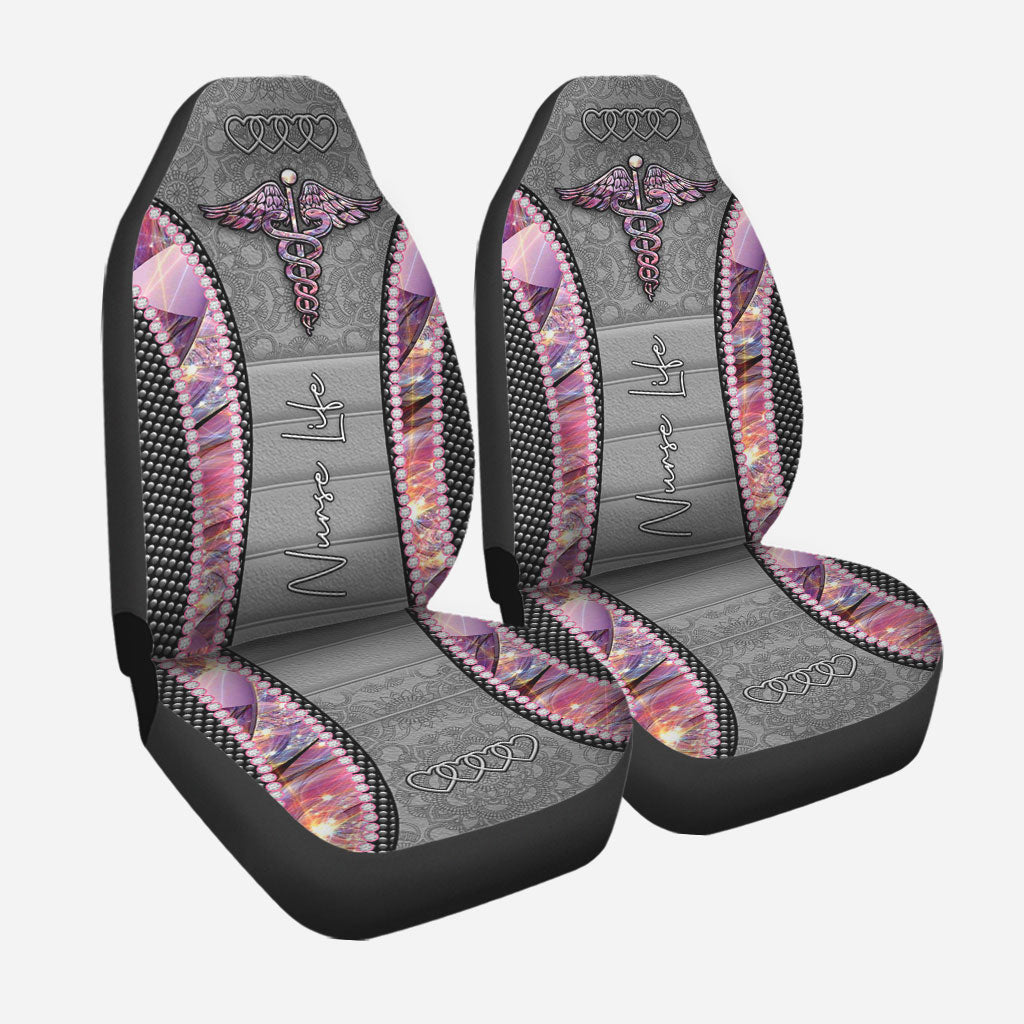 Nurse Life Rhinestone Pattern Print Nurse Seat Covers 0622