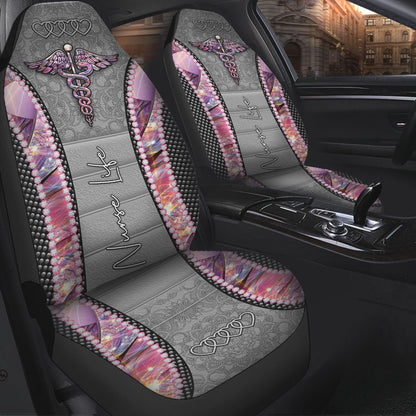 Nurse Life Rhinestone Pattern Print Nurse Seat Covers 0622