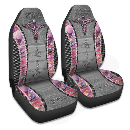 Nurse Life Rhinestone Pattern Print Nurse Seat Covers 0622