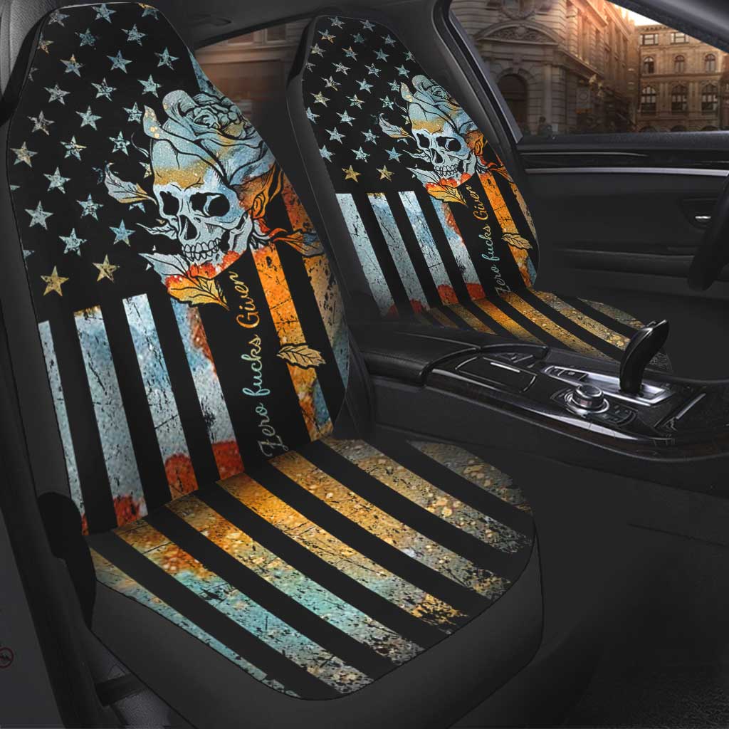 Zero Fck Given Skull Seat Covers 0622