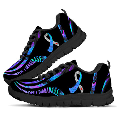 Type 1 Diabadass Diabetes Awareness Sneakers 0622