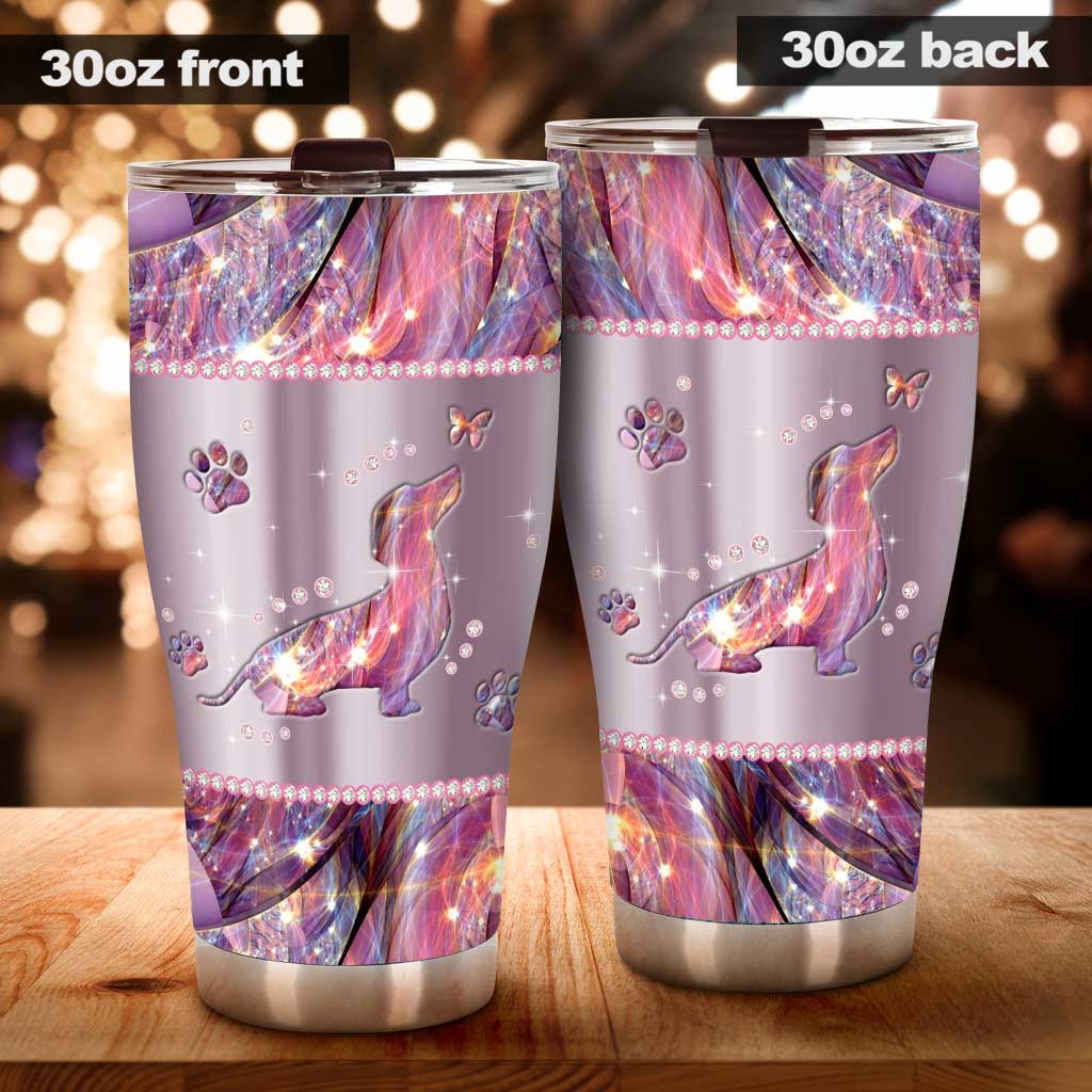 Dachshund Metal Pattern Print Dachshund Tumbler 0622