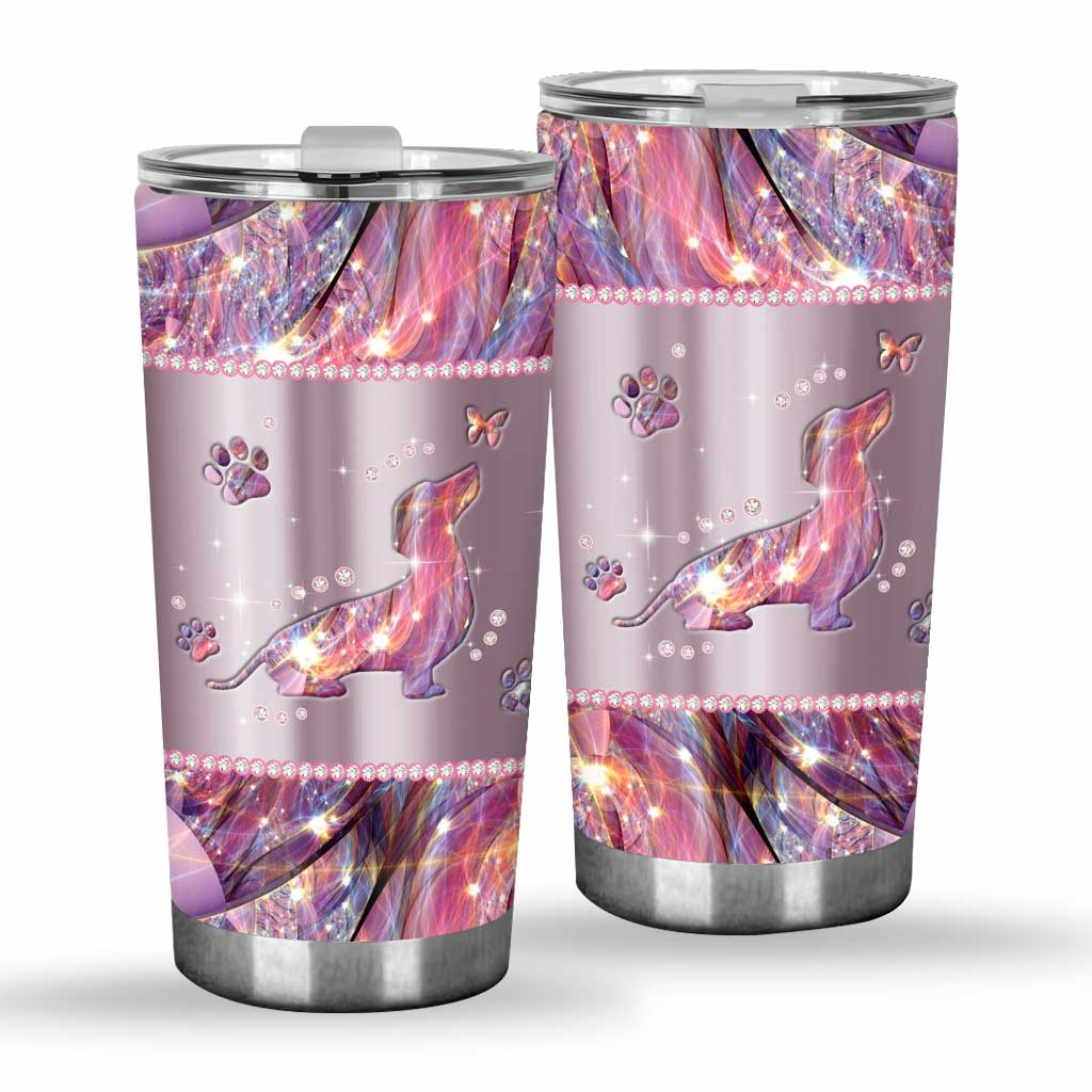 Dachshund Metal Pattern Print Dachshund Tumbler 0622