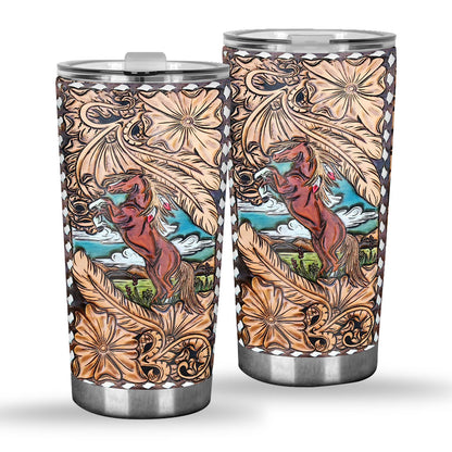 Leather Horse Horse Tumbler 0622