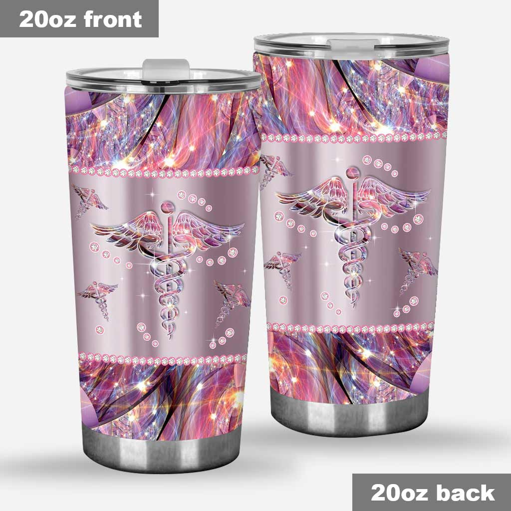 Nurse Life Metal Pattern Print Nurse Tumbler 0622