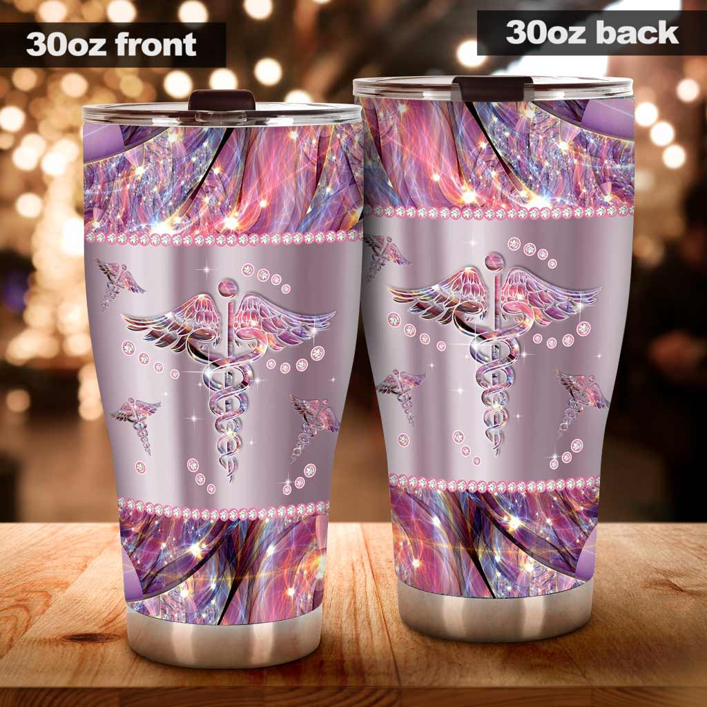 Nurse Life Metal Pattern Print Nurse Tumbler 0622