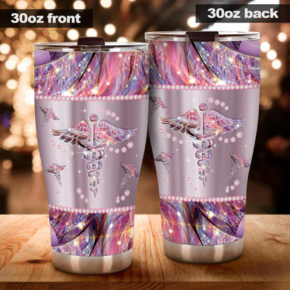 Nurse Life Metal Pattern Print Nurse Tumbler 0622