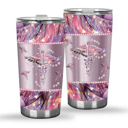 Nurse Life Metal Pattern Print Nurse Tumbler 0622