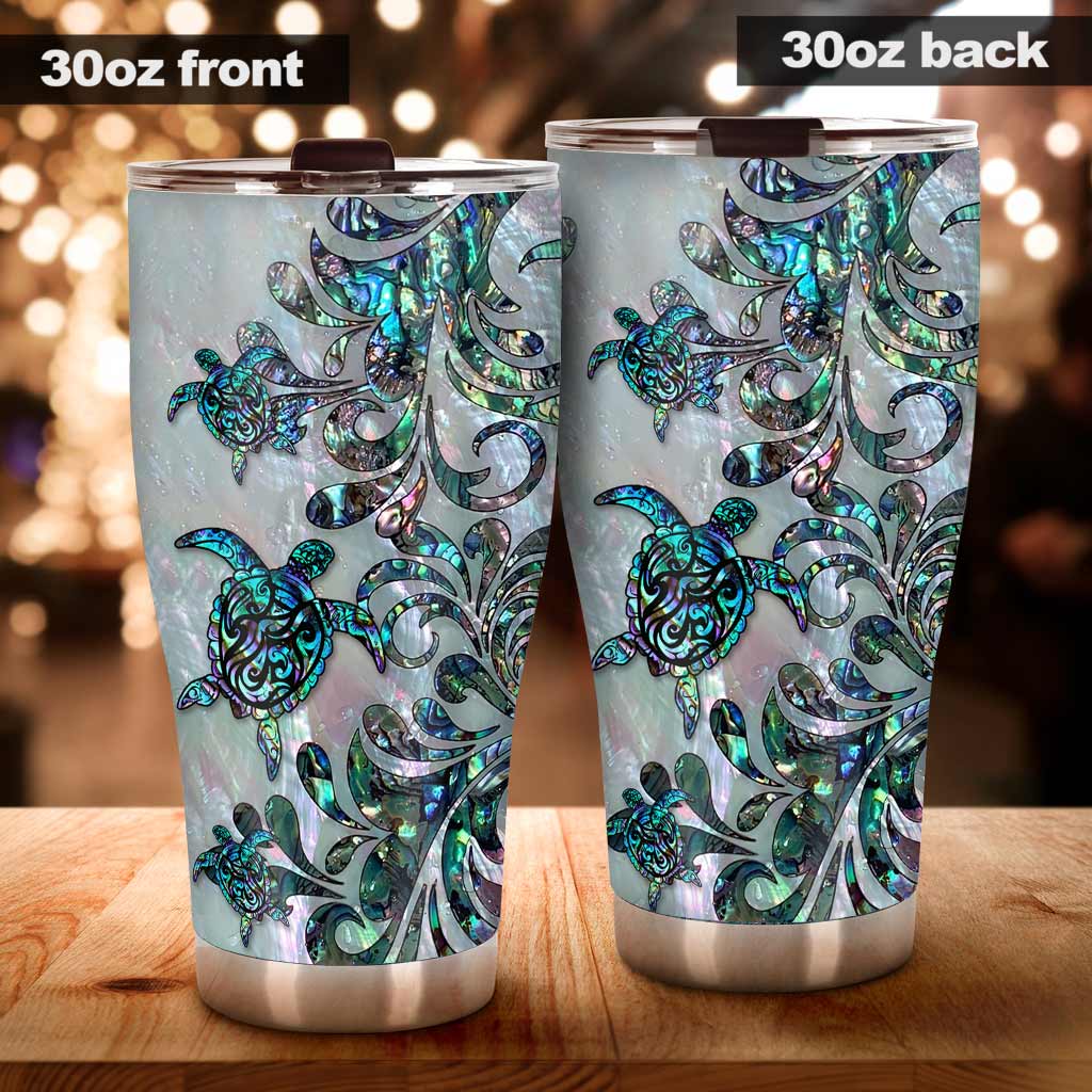 Turtle Abalone Shell Pattern Print Turtle Tumbler 0622