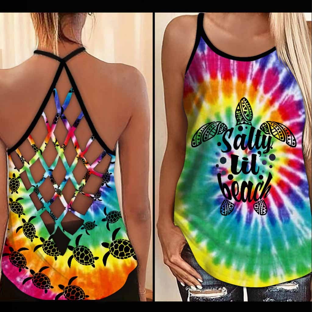 Salty Lil' Beach Tie Dye - Turtle Cross Tank Top