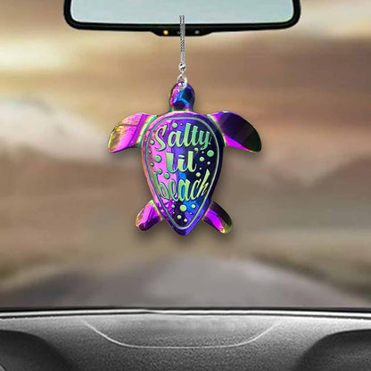 Salty Lil' Beach - Turtle Car Ornament (Printed On Both Sides)