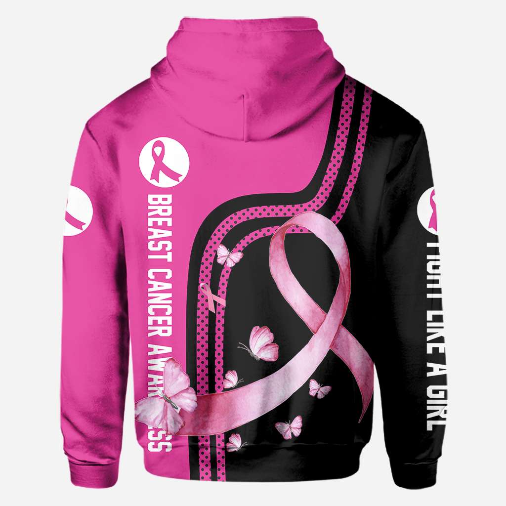 Fight Like A Girl - Breast Cancer Awareness All Over T-shirt and Hoodie 0822