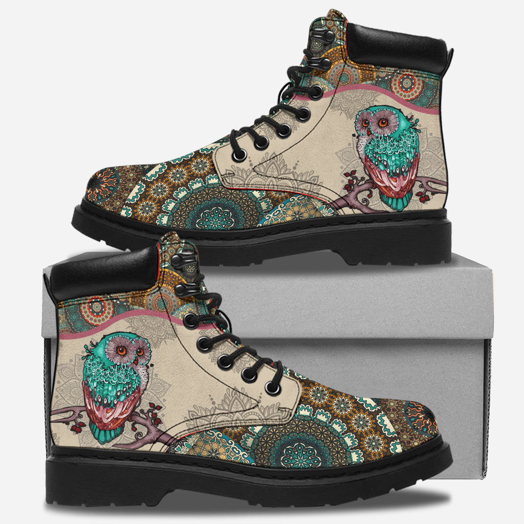 Owl Vintage Mandala - Owl All Season Boots 0921