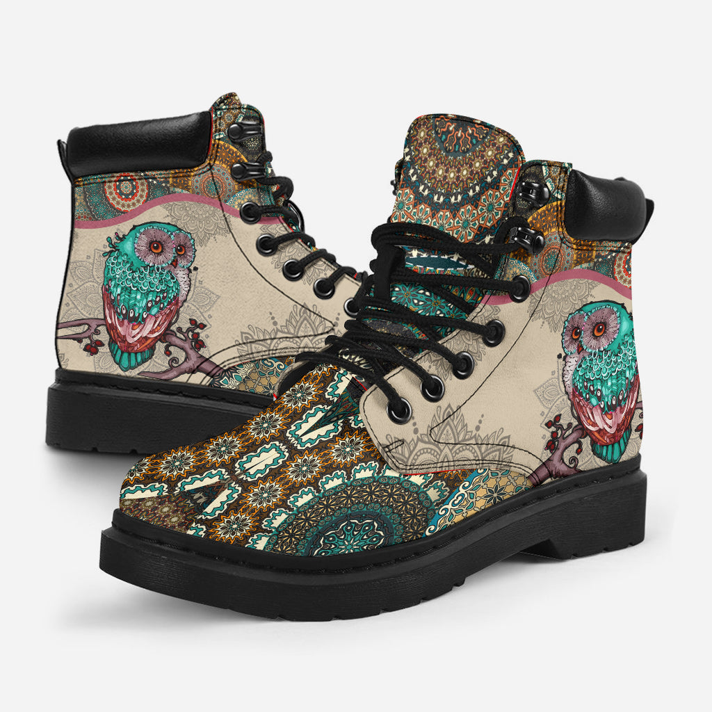 Owl Vintage Mandala - Owl All Season Boots 0921