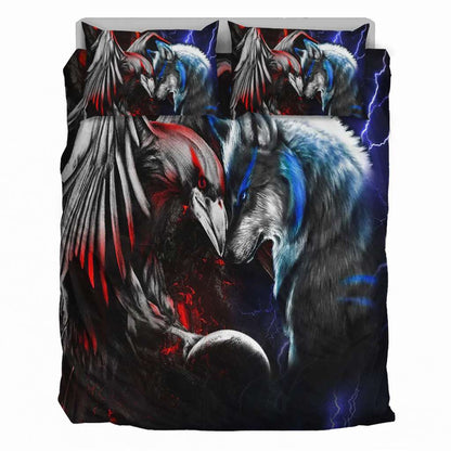 Wolf & Raven Couple - Dragon Bedding Set 0921