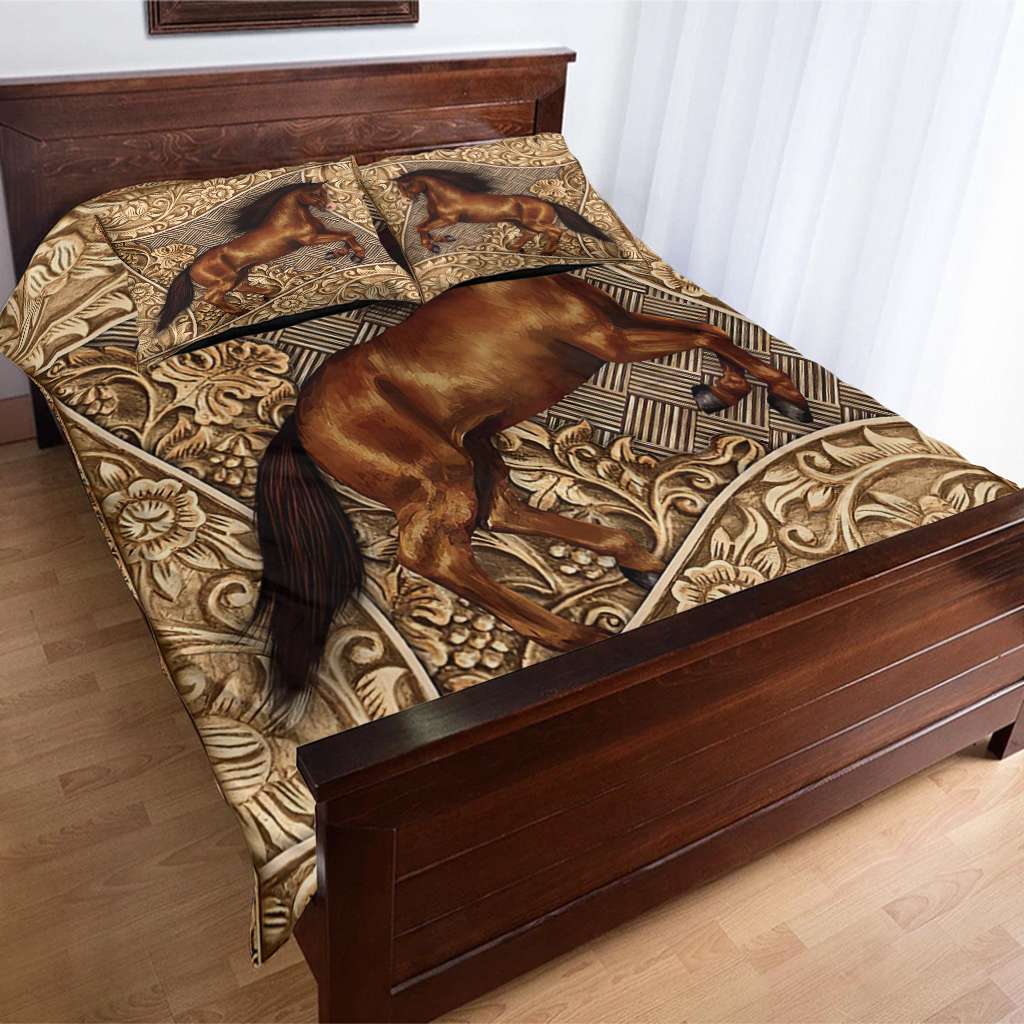 Brown Horse Western Style - Horse Riding Lover - Horse Owner Bedding Set 0921