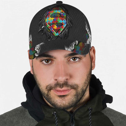 Autism Jean Pattern - Autism Awareness Classic Cap 0921