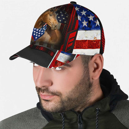 Horse US Flag - Horse Classic Cap 0921