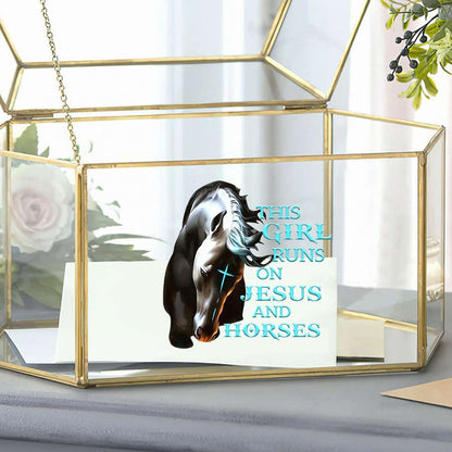 This Girl Runs On Jesus And Horses - Horse Decal Full 0921