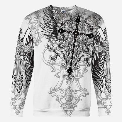 Jesus Cross Tattoo All Over Printed Shirts For Men and Women - Christian All Over T-shirt and Hoodie 0921