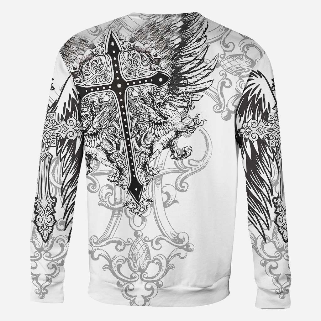 Jesus Cross Tattoo All Over Printed Shirts For Men and Women - Christian All Over T-shirt and Hoodie 0921