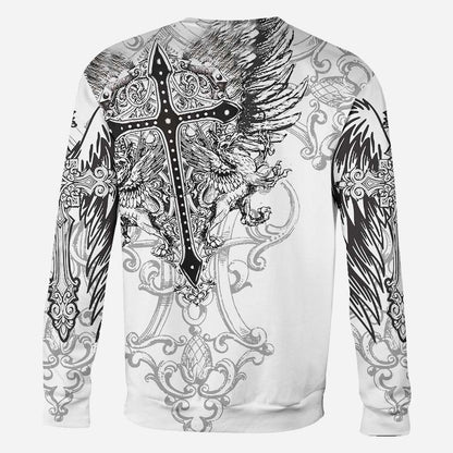 Jesus Cross Tattoo All Over Printed Shirts For Men and Women - Christian All Over T-shirt and Hoodie 0921