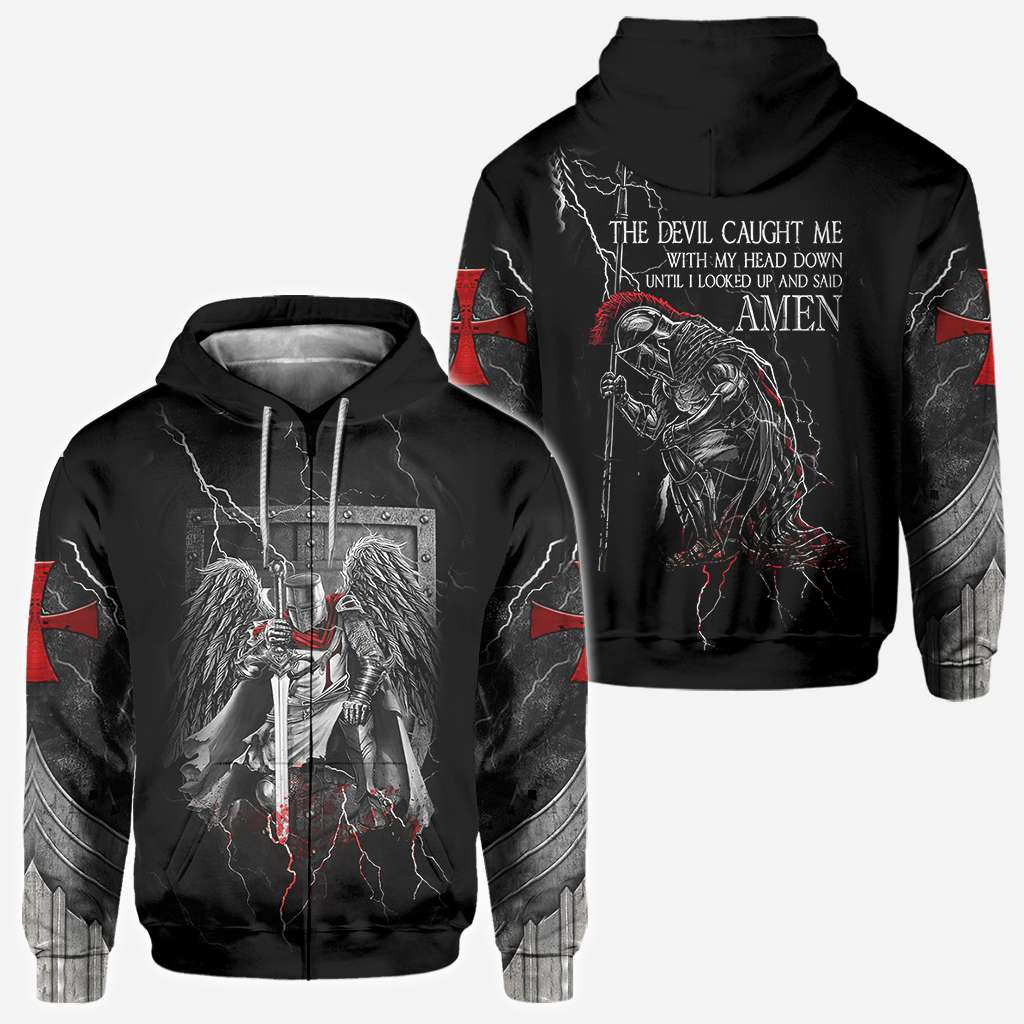 Knight Templar With Wings Said Amen Jesus - Christian All Over T-shirt and Hoodie 0921