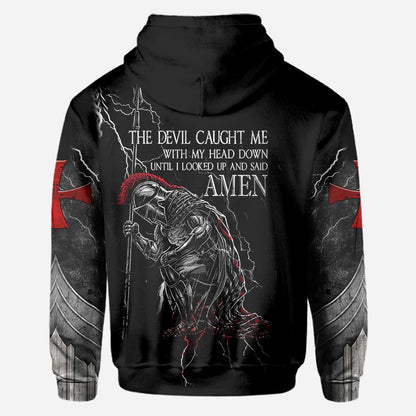 Knight Templar With Wings Said Amen Jesus - Christian All Over T-shirt and Hoodie 0921