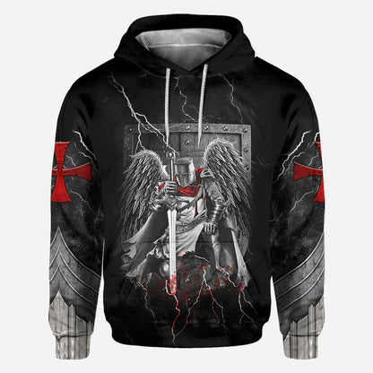 Knight Templar With Wings Said Amen Jesus - Christian All Over T-shirt and Hoodie 0921