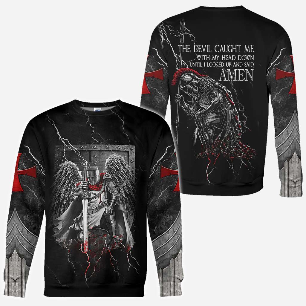 Knight Templar With Wings Said Amen Jesus - Christian All Over T-shirt and Hoodie 0921