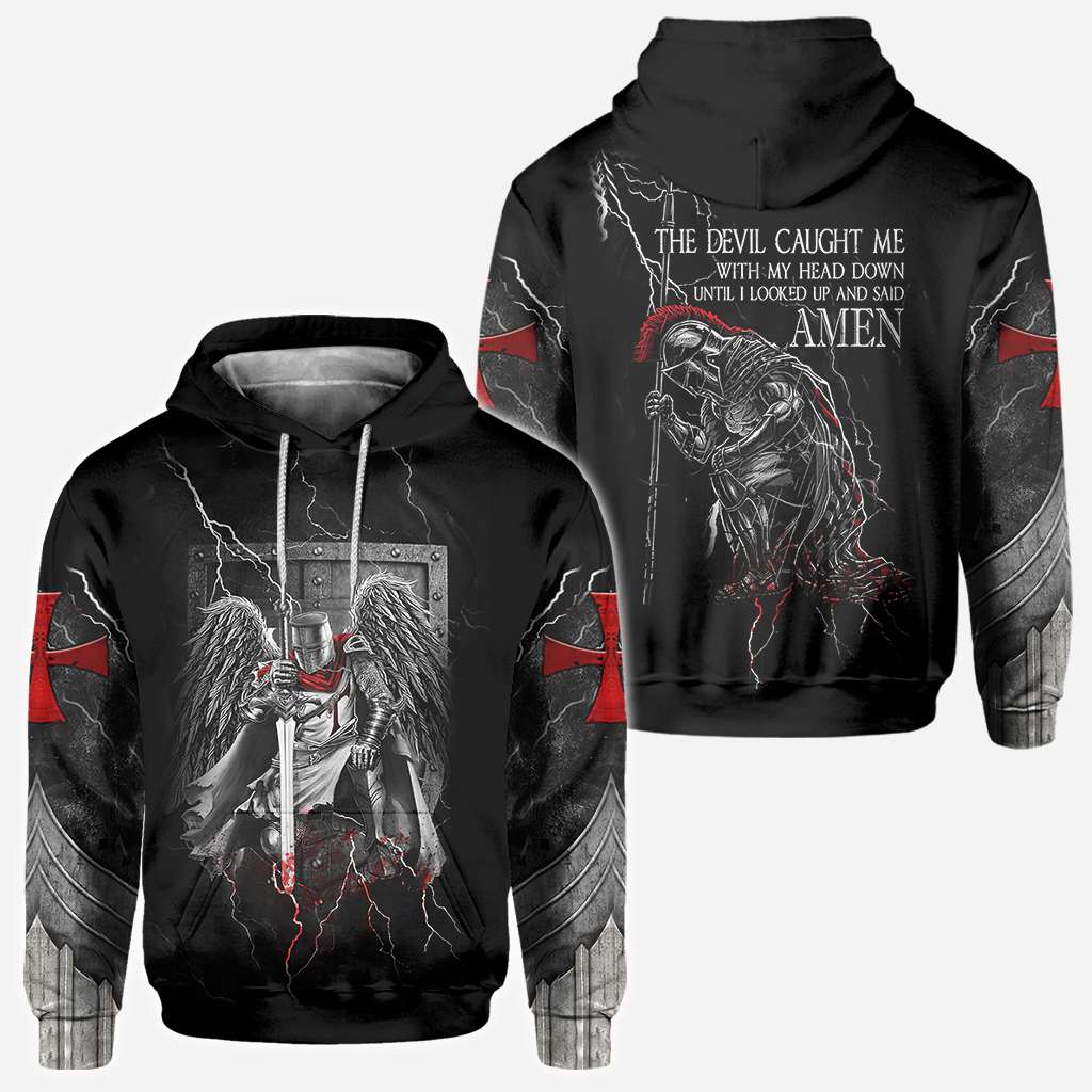 Knight Templar With Wings Said Amen Jesus - Christian All Over T-shirt and Hoodie 0921