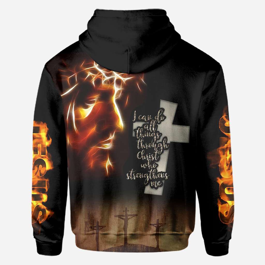 Jesus With Fire Jesus - Christian All Over T-shirt and Hoodie 0921