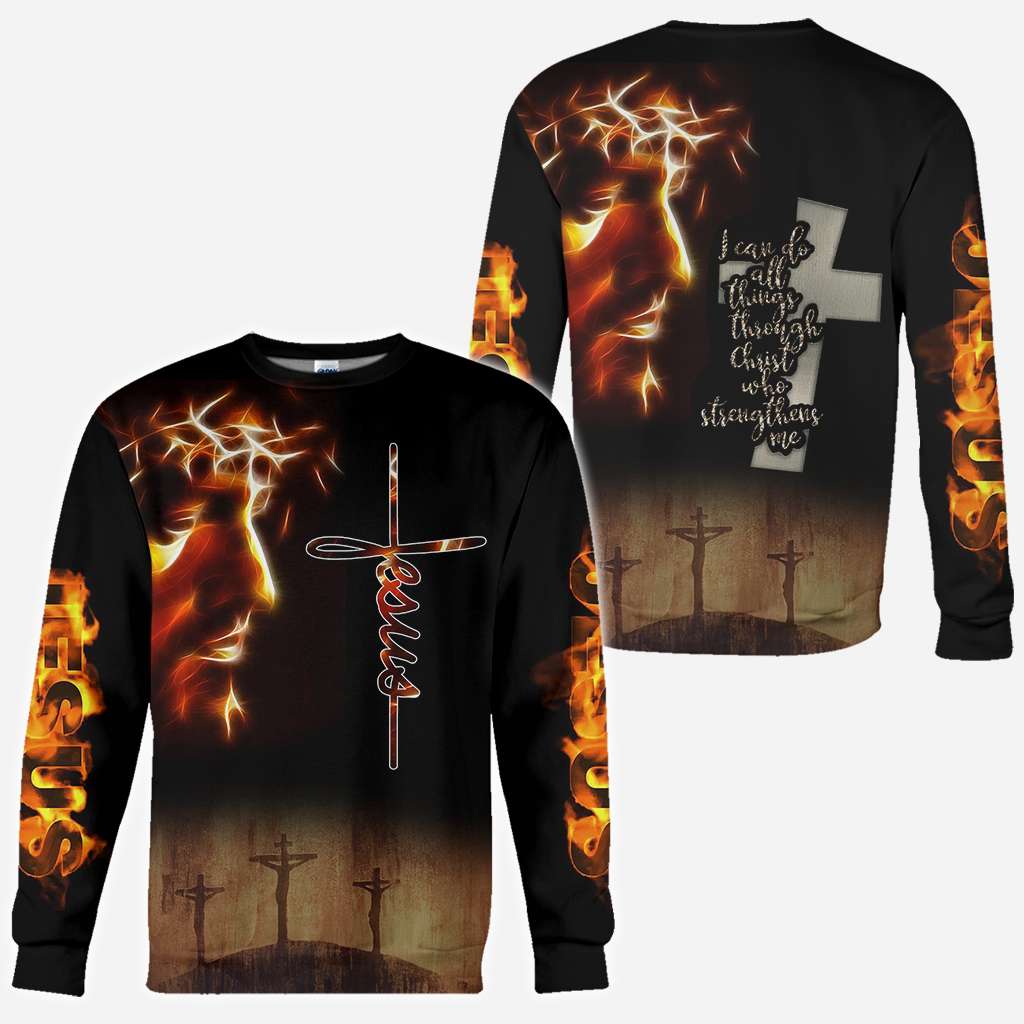 Jesus With Fire Jesus - Christian All Over T-shirt and Hoodie 0921