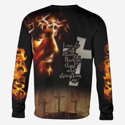 Jesus With Fire Jesus - Christian All Over T-shirt and Hoodie 0921