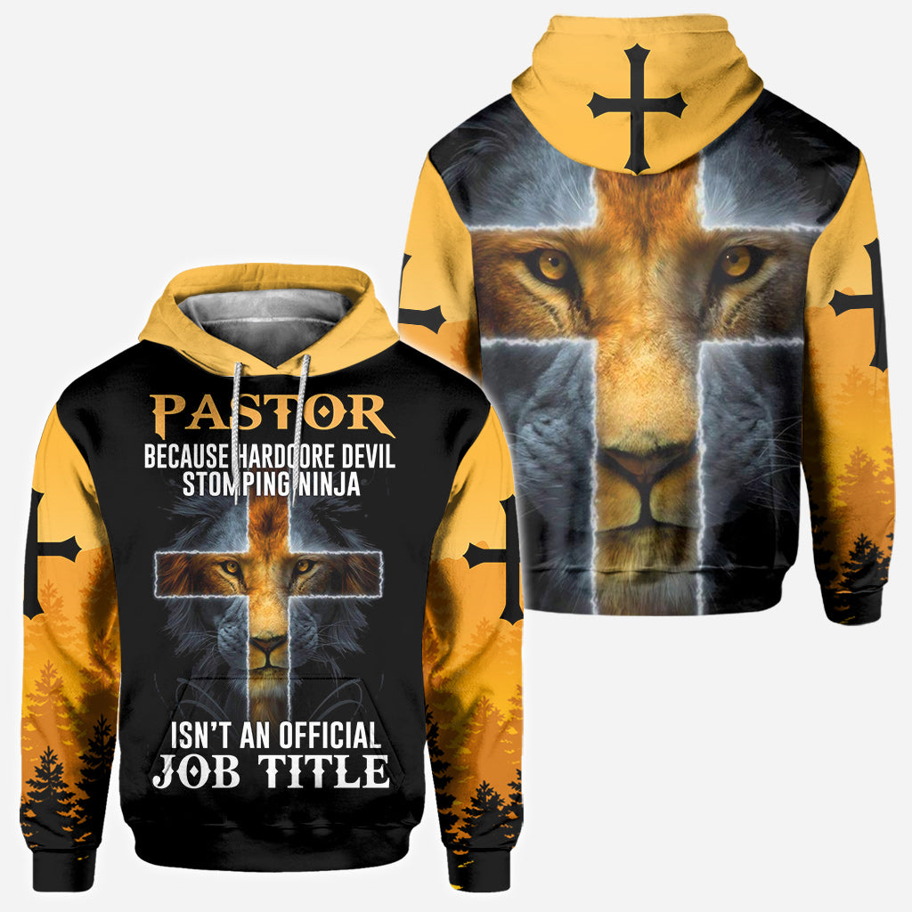 Pastor Because Devil Stomping Ninja Isn't Job Title Jesus - Christian All Over T-shirt and Hoodie 0921