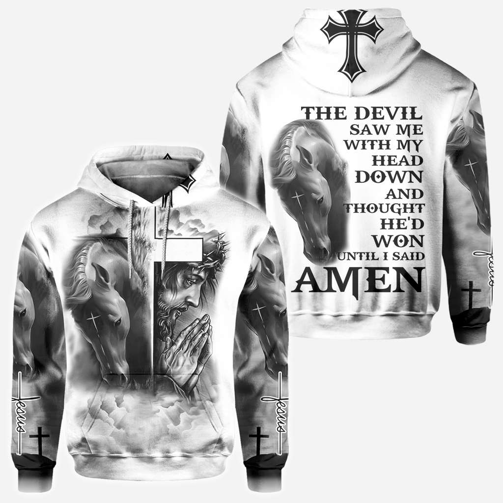 Horse and Jesus All Over T-shirt and Hoodie 0921